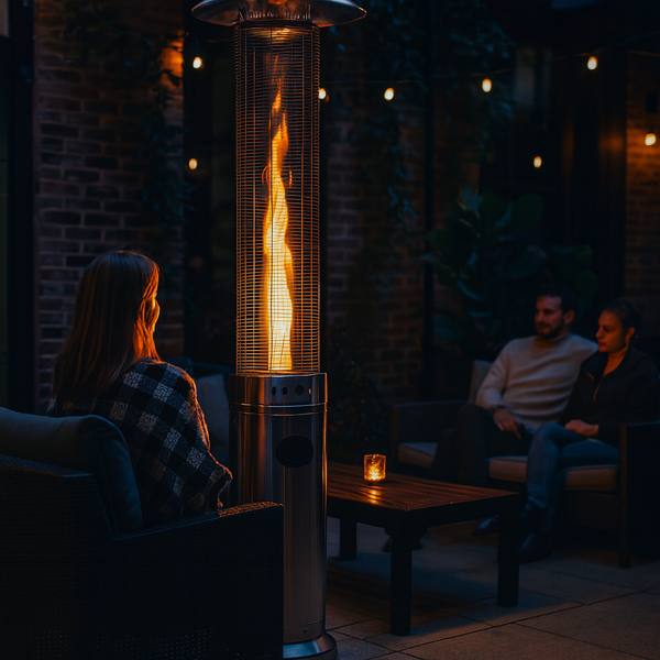 PARASOL GAZOWY OKRĄGŁY ZE STALI NIERDZEWNEJ 180 CM *6387