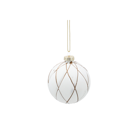 GLASS BAUBLES 8 CM WHITE