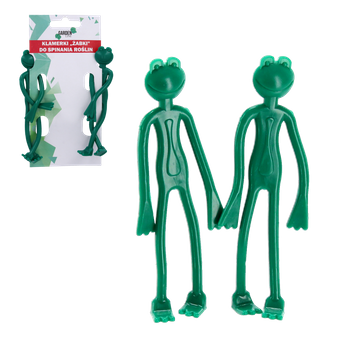 SET OF 2 CLIPS FOR TYING PLANTS "FROG" 13.5 CM