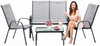 ZESTAW MEBLI OGRODOWYCH ZE STOLIKIEM - SZARY *9924