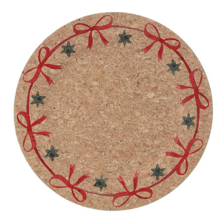 PLATE 33 x 33 x 1.5 CM CORK WITH RIBBONS