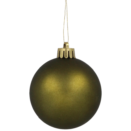 SET OF 30 BAUBLES 6 CM OLIVE/COPPER/GRAPHITE