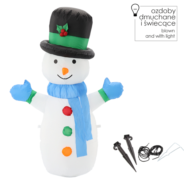 INFLATABLE SNOWMAN LED 120 CM