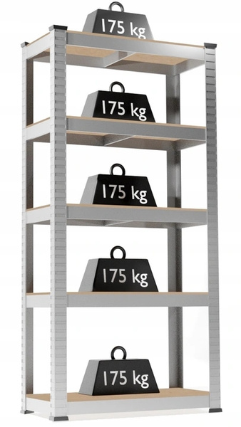 REGAŁ 5-POZIOMOWY 180 x 90 x 30 CM UDŹWIG PÓŁKI: 175 KG *5870