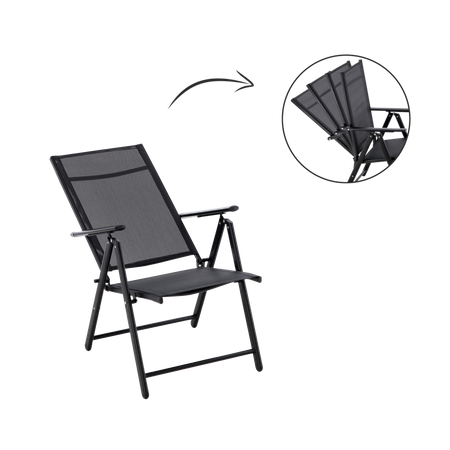 KRZESŁO OGRODOWE SKŁADANE STALOWE 66 x 53 x 107 CM CZARNE *3484