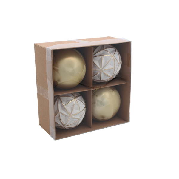 KPL. 4 DECORAȚIUNI DE BRAD - MIX DE MODELE 8CM *7243