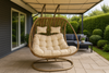 HANGING CHAIR SURI - NATURE CHAIR, CREAM CUSHION, NATURE FRAME