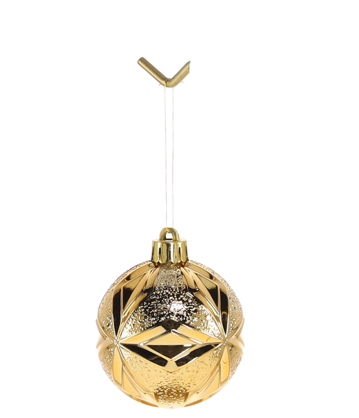 SET OF 24 BAUBLES 6 CM RED/GOLD/SILVER