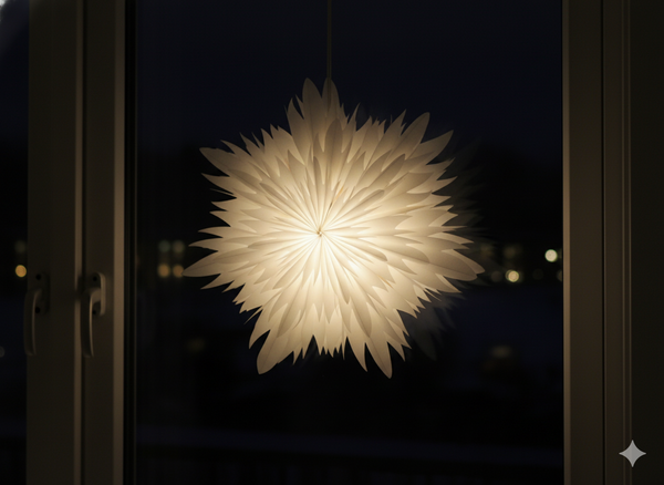 Papierová dekoratívna hviezda 40 cm biela dvojvrstvová *9102