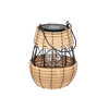 SOLAR LANTERN METAL - BLACK-BEIGE 23 CM