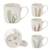 Hrnček porcelánový 270 ml uši zajíce s pusou na dně balení=12ks *7888