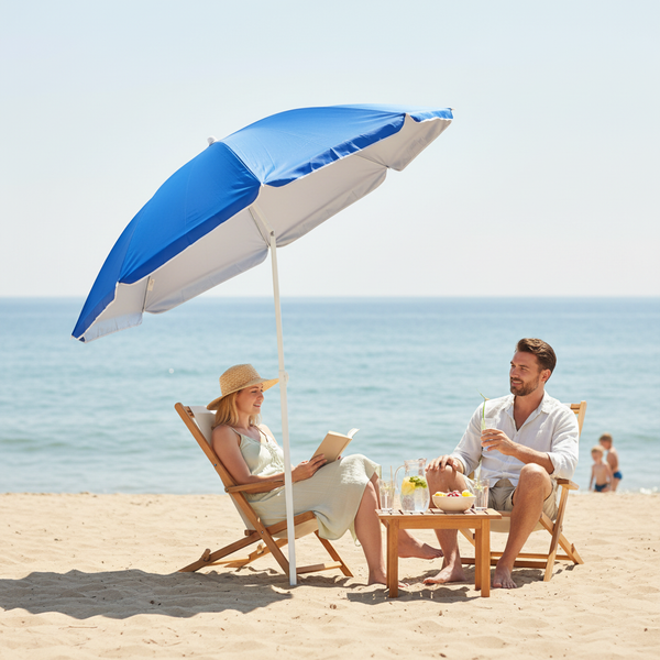 UMBRELĂ DE PLAJĂ 155CM FOLDABIL MIX DE CULORI *8364