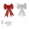 LED CHRISTMAS BOW 8L 22 x 30 CM RED/SILVER