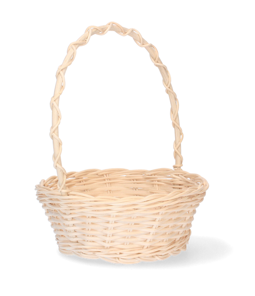 RATTAN BASKET 17/13 x 7/21 CM WITH HANDLE - WHITE