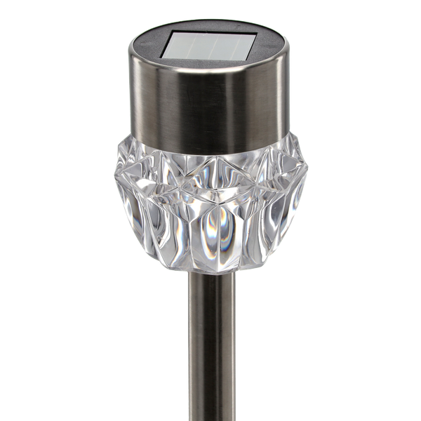 SOLAR LAMP INES 7 x 7 x 33.5 CM SILVER COLD WHITE disp=12pcs