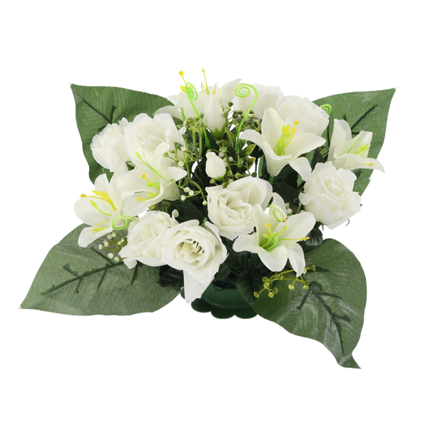 ARANJAMENT FLORAL ARTIFICIAL RĂNDURI ŞI LILIAC 25 x 27 x 27 CM MIX DE CULORI ambalaj=12 buc *2959