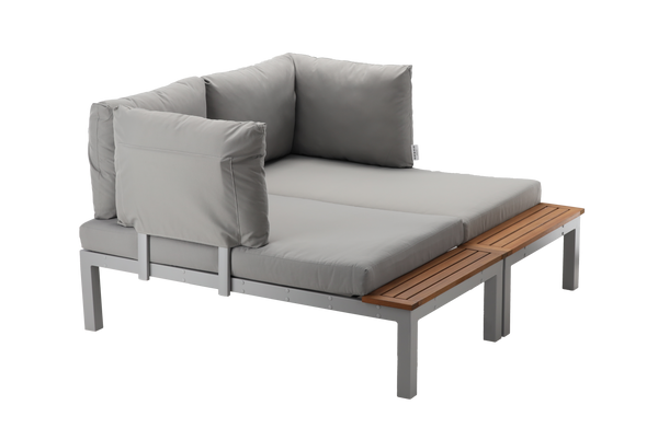 SET DE MOBILIER MODULAR DIN ALUMINIU "BOHITO" - MESA /WIM9865/ + 2 CANAPEURI /WIM9858 x2/