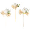 EASTER PICK DECORATION - CHICK ON STRAW 5 x 23 CM MIX 3 DESIGNS pack=12pcs