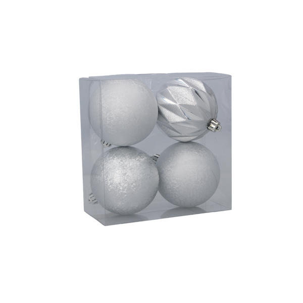 KPL. 4 BOMBEK 8 CM ČERVENÁ/ZLATE/SILVER MIX VZOROV *7436