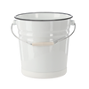 WHITE ENAMEL BUCKET, 12 LITERS, 26 CM