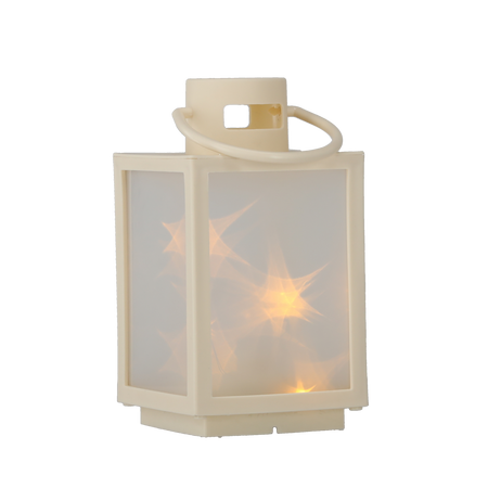 ŚWIĄTECZNY LAMPION 11 x 11 x 20,5 CM Z WKŁADEM LED Z EFEKTEM 3D BIAŁY *2546