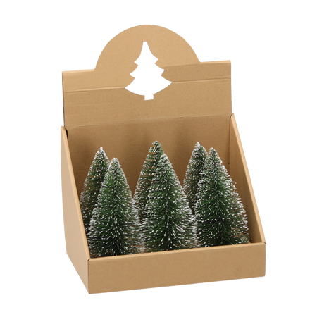 DEKORÁCIA BOŽÍHO NARODENIA. MINI VIANOČNÝ STROMČEK 18 CM ZELENÝ disp=6ks *0103