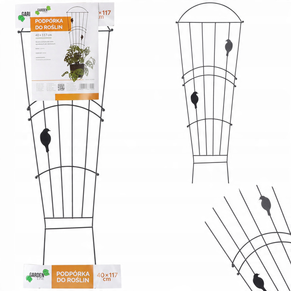 MŘÍŽKA / PODPĚRA PRO ROSTLINY 40 x 117 CM ČERNÁ *1909