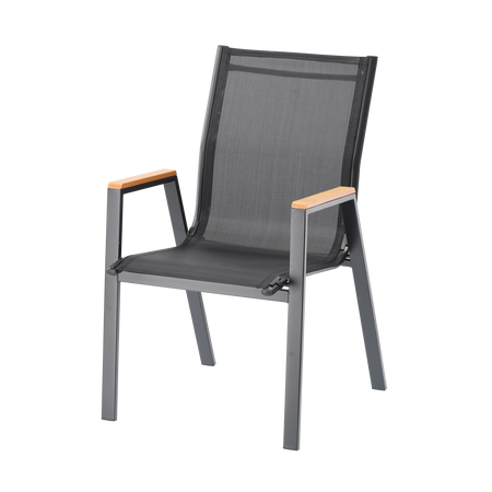 OCELOVÁ ZÁHRADNÁ STOLIČKA POLYWOOD 61 x 56 x 90 CM ČIERNA *9507