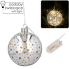 OZDOBA ŚWIĄTECZNA SZKLANA FI 12 CM LED BOMBKA SREBRNA W GWIAZDKI opak=6szt *2799