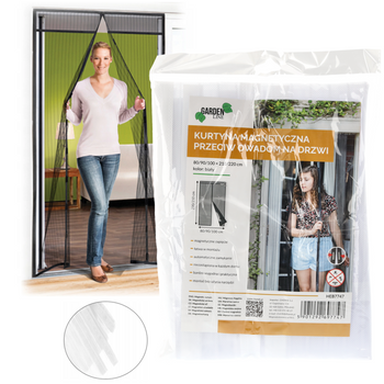 MAGNETIC CURTAIN AGAINST INSECTS ON DOOR 80/90/100 X 210/220 CM WHITE