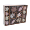 Set de 20 de ornamente rozii/bleu pentru brad *5294