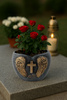 HEART CEMENT POT - DARK GREY GOLD 20 X 15 X 16,5 CM