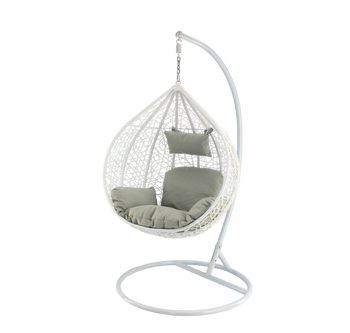 SCUNDA PENDULĂ XL ALBĂ, PERNĂ - GRI, RAMĂ - ALBĂ *5094