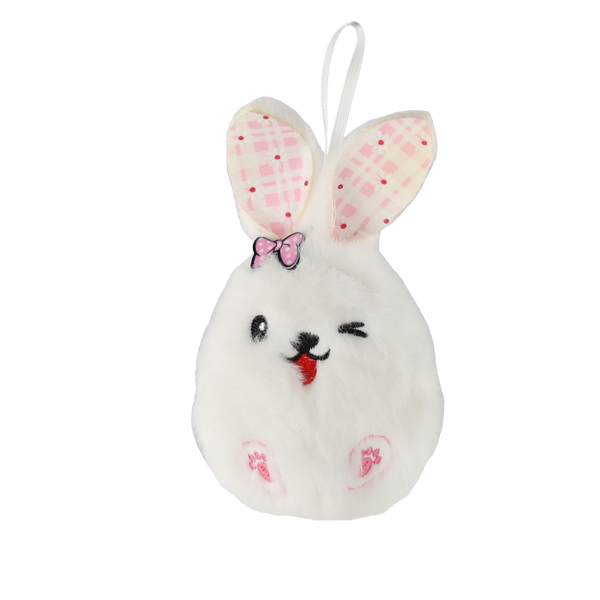 EASTER DECORATION - HANGING WITH WHISTLE 6 x 13 CM BUNNY MIX 3 DESIGNS pack=12pcs