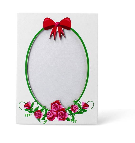 WOODEN PHOTO FRAME 22 X 16 CM WHITE WITH ROSES