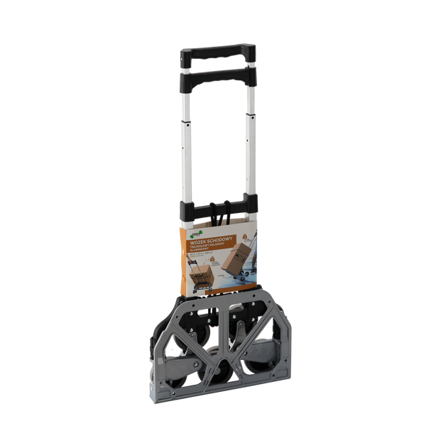 WÓZEK SCHODOWY TRÓJKOŁOWY SKŁADANY ALUMINIOWY 47,5 x 47,5 x 100 CM UDŹWIG: 35 KG / 70 KG 