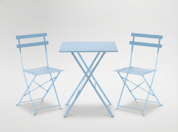 SET DE MOBILIER PENTRU GRĂDINĂ BLEU (MASĂ PATRATĂ + 2 SCĂUNELE) *5158