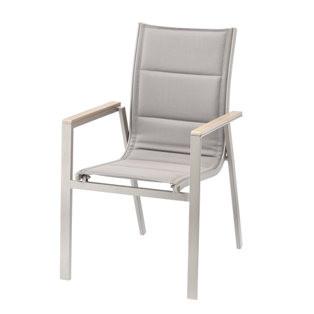 HLINÍKOVÉ ZÁHRADNÉ KRESLO POLYWOOD 64 x 55 x 91 CM BEŽOVÉ *9484