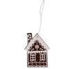 SET OF 18 WOODEN CHRISTMAS DECORATIONS DARK BROWN ASSORTED 3 DESIGNS HOUSES
