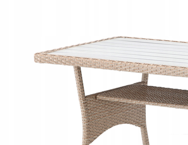 ZESTAW MEBLI OGRODOWYCH "CESME" NAROŻNIK + STÓŁ+ 2 PUFY