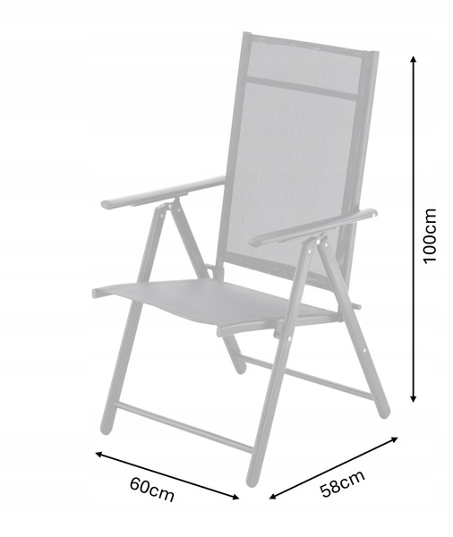 FOLDING GARDEN CHAIR STEEL 66 x 53 x 107 CM BLACK