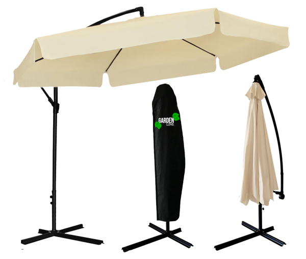 UMBRELĂ DE GRĂDINĂ 3 M BEJ "BANANA" CU HUSĂ *2866