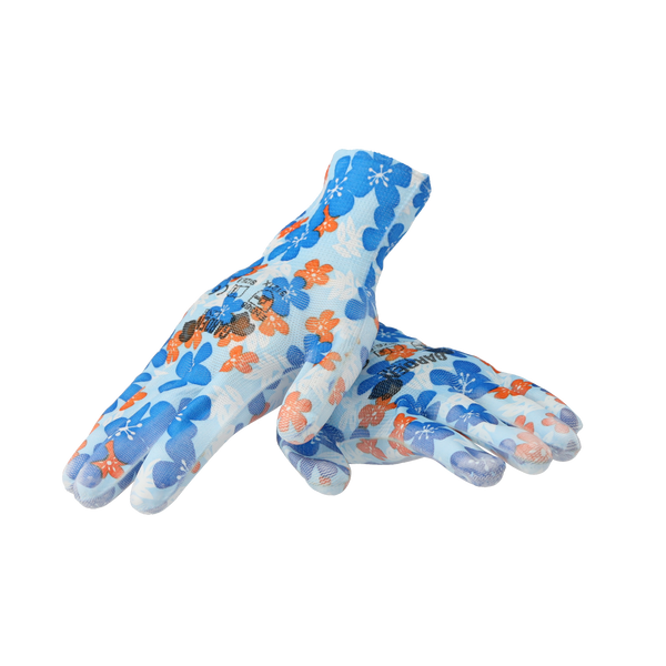 GARDEN GLOVES "7" PATTERN, POLYESTER WITH POLYURETHANE PACKET=12