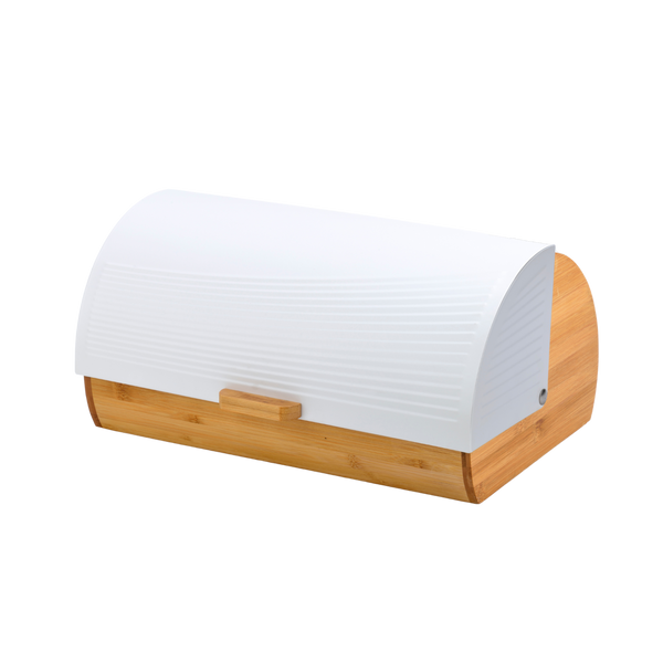BREAD BOX ANISE - BAMBOO WITH METAL LID 38 x 28 x 18,5 CM WHITE