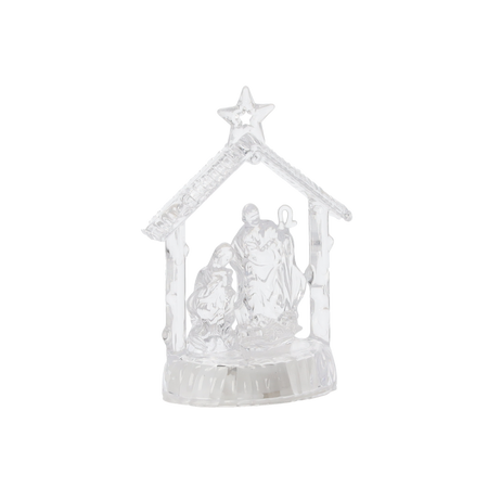 OZDOBA BOŻONAR. - SZOPKA LED PLASTIKOWA 6 x 6 x 12 CM MIX WZORÓW disp=12szt *0405