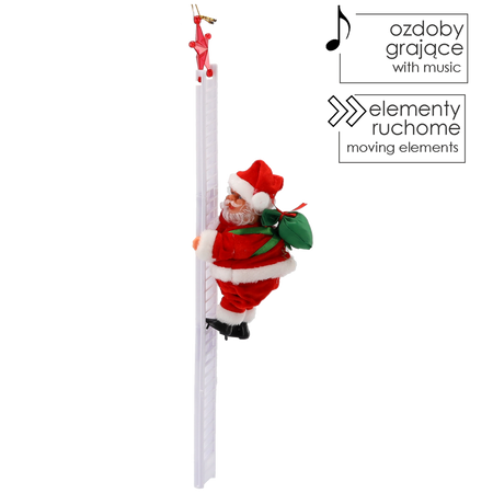 SANTA CLAUS CLIMBING THE LADDER 20,5 CM