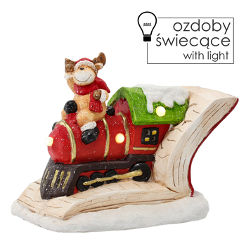 FIGURKA BOŽÍHO NAROZENÍ - SOB V KNIHĚ NA VLAKOVÉM VAGONU 27 CM LED *1160