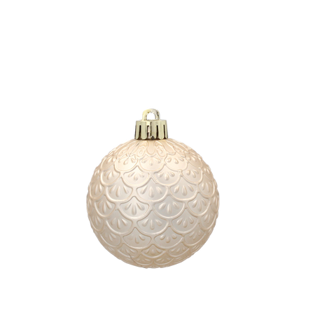 SET OF 6 BAUBLES 6 CM BURGUNDY/ANTHRACITE/CHAMPAGNE (TUBE)