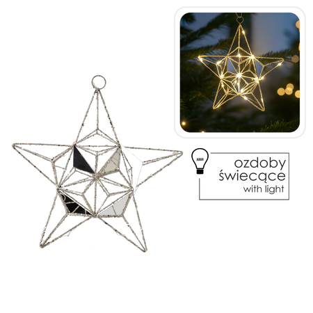 Vianočná ozdoba - LED hviezda 30 cm geometrická *6291