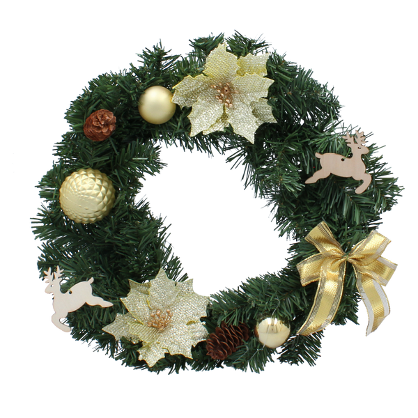 WIENIEC ŚWIĄTECZNY 40 CM ZŁOTY *3926